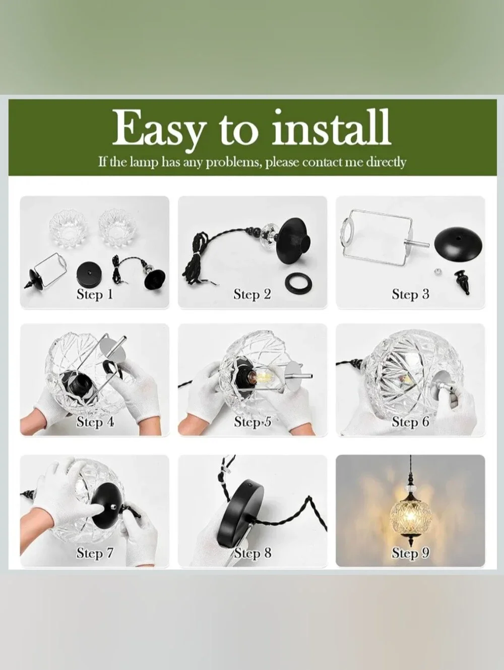 Black Pendant Crystal Glass Light - Simple Elegant Beauty Can Only Describe This